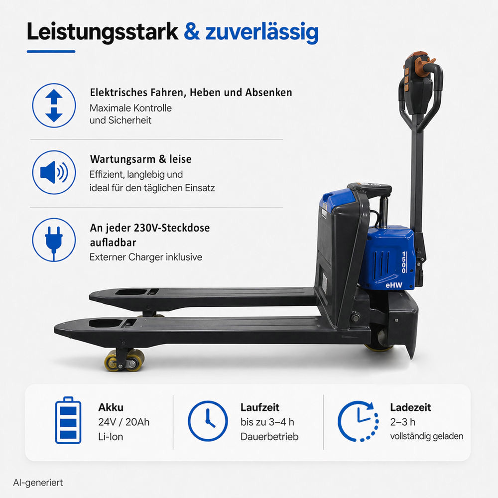 Güde Akku-Hubwagen eHW 1500 24 V 20 Ah Bild 2