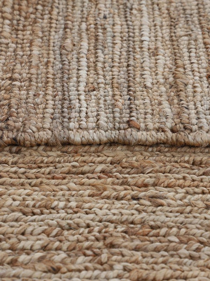 carpetfine Teppich Nala, Juteteppich aus Naturfaser, rund, Höhe: 9 mm, aus 100% Jute, viele Größen und Formen, quadratisch, rund, Läufer