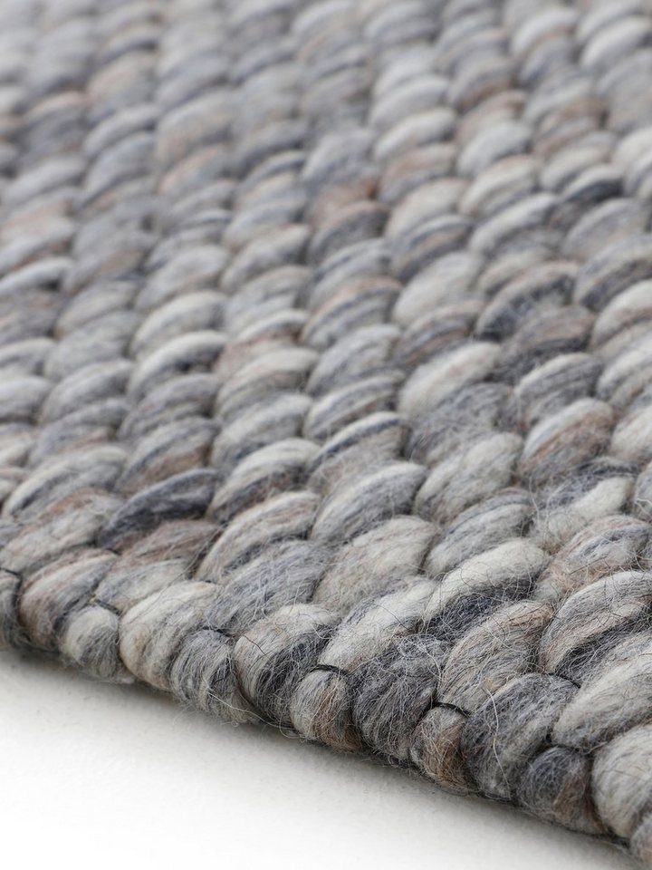 carpetfine Wollteppich Sina, auch als Läufer, rund, Höhe: 14 mm, Handweb Teppich, reine Wolle, meliert, handgewebt, weich & kuschelig Bild 5