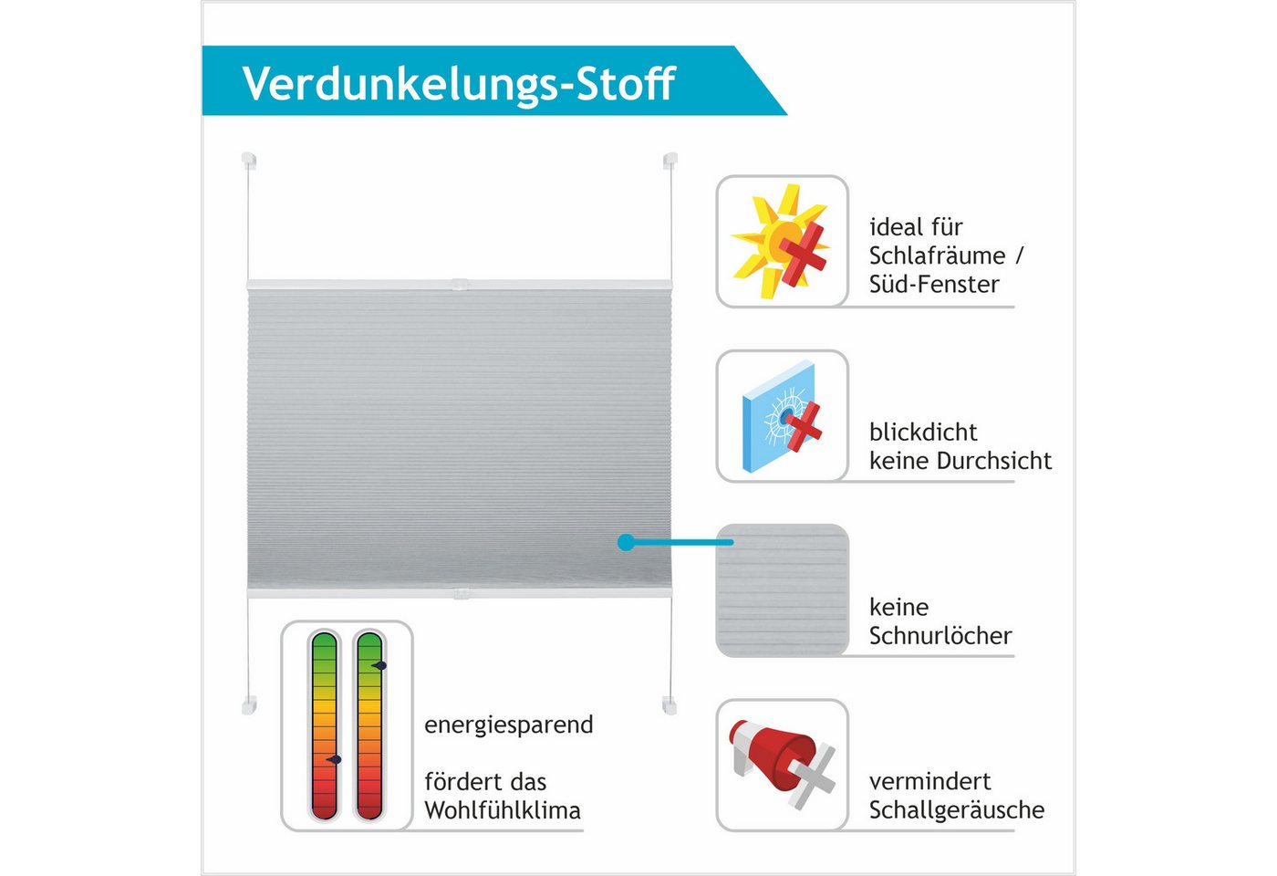 Good Life Wabenplissee Aris, ohne Bohren, Klemmfix, verdunkelnd, verspannt, verdunkelnd, ohne Bohren, verspannt, Klemmfix, Klemmfix - ohne Bohren, verdunkelnd