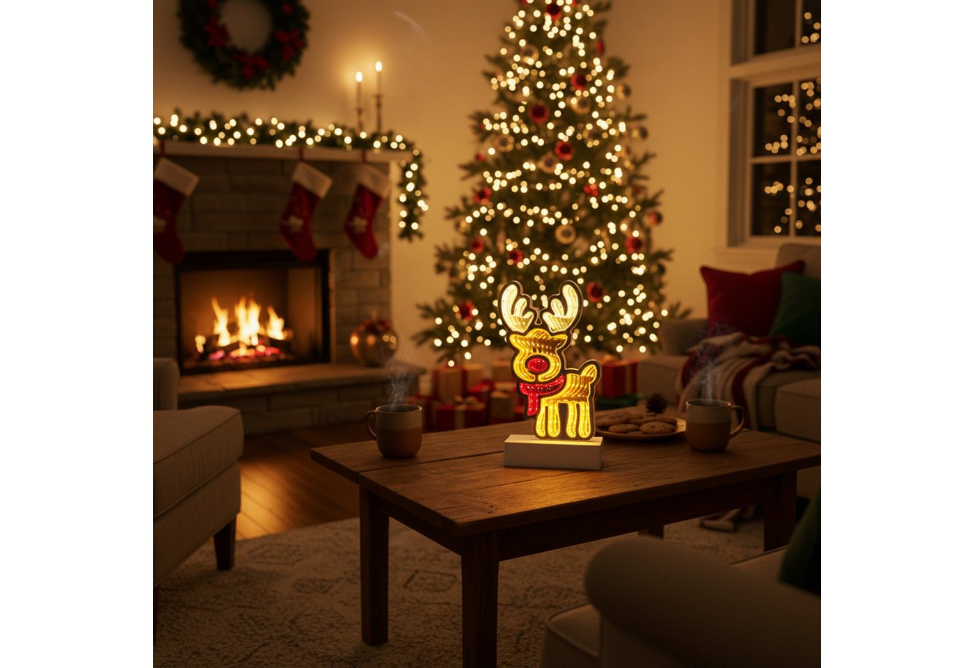 OTTO home LED Dekofigur Evvina, LED fest integriert, Warmweiß, Infinity Effekt, Weihnachtsdeko für Innen, beidseitig beleuchte Bild 3