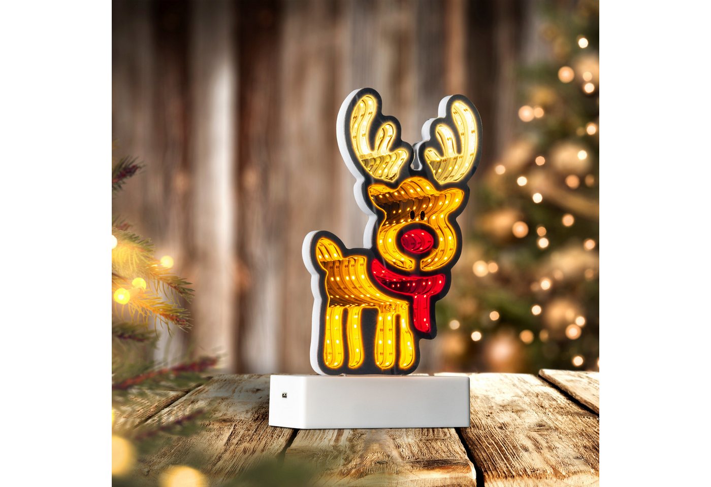 OTTO home LED Dekofigur Evvina, LED fest integriert, Warmweiß, Infinity Effekt, Weihnachtsdeko für Innen, beidseitig beleuchte Bild 5