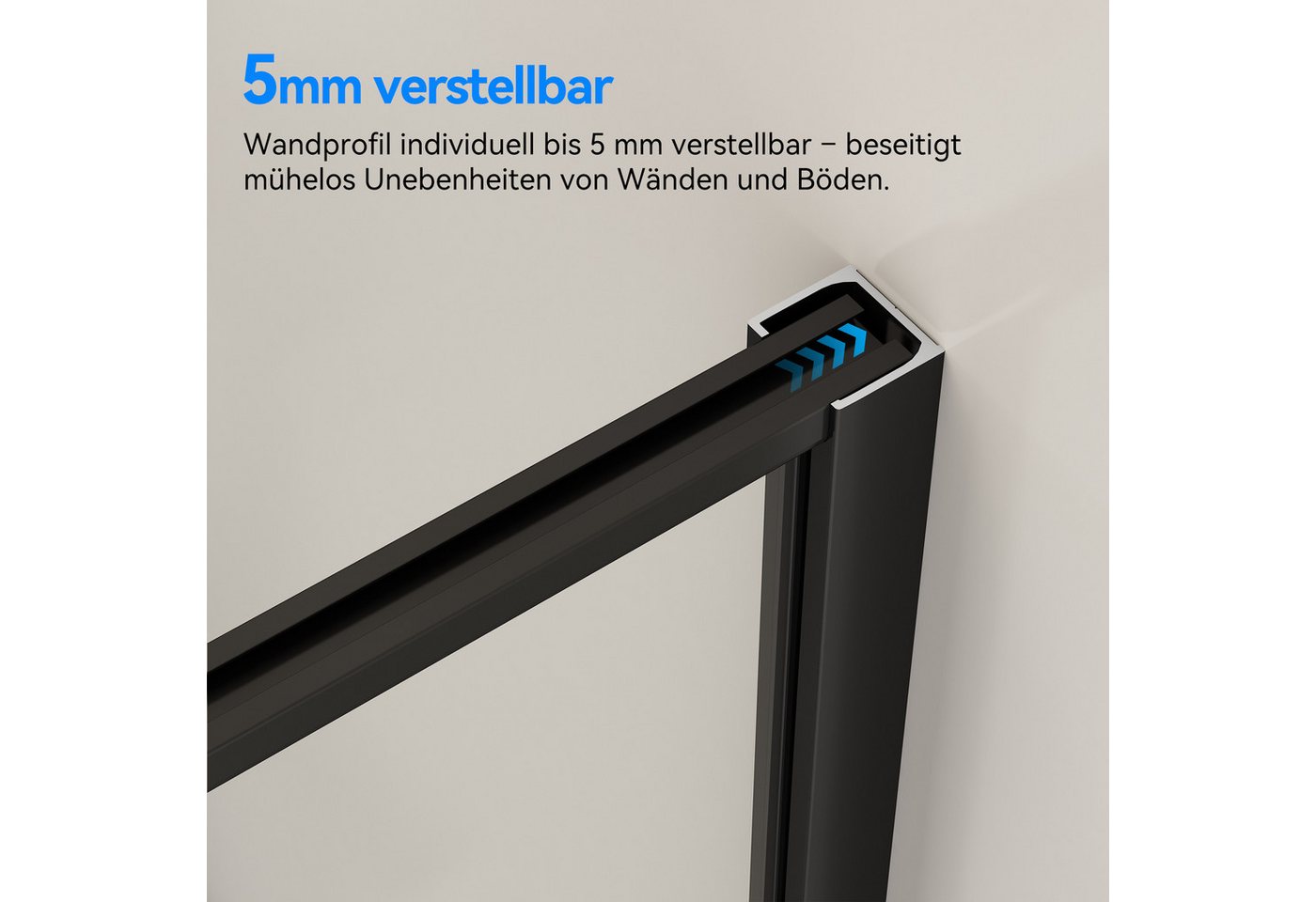 welltime Walk-in-Dusche Walk In Frame, Einscheibensicherheitsglas, Rundumrahmen, auch mit stabilisierendem Eckregal Bild 2