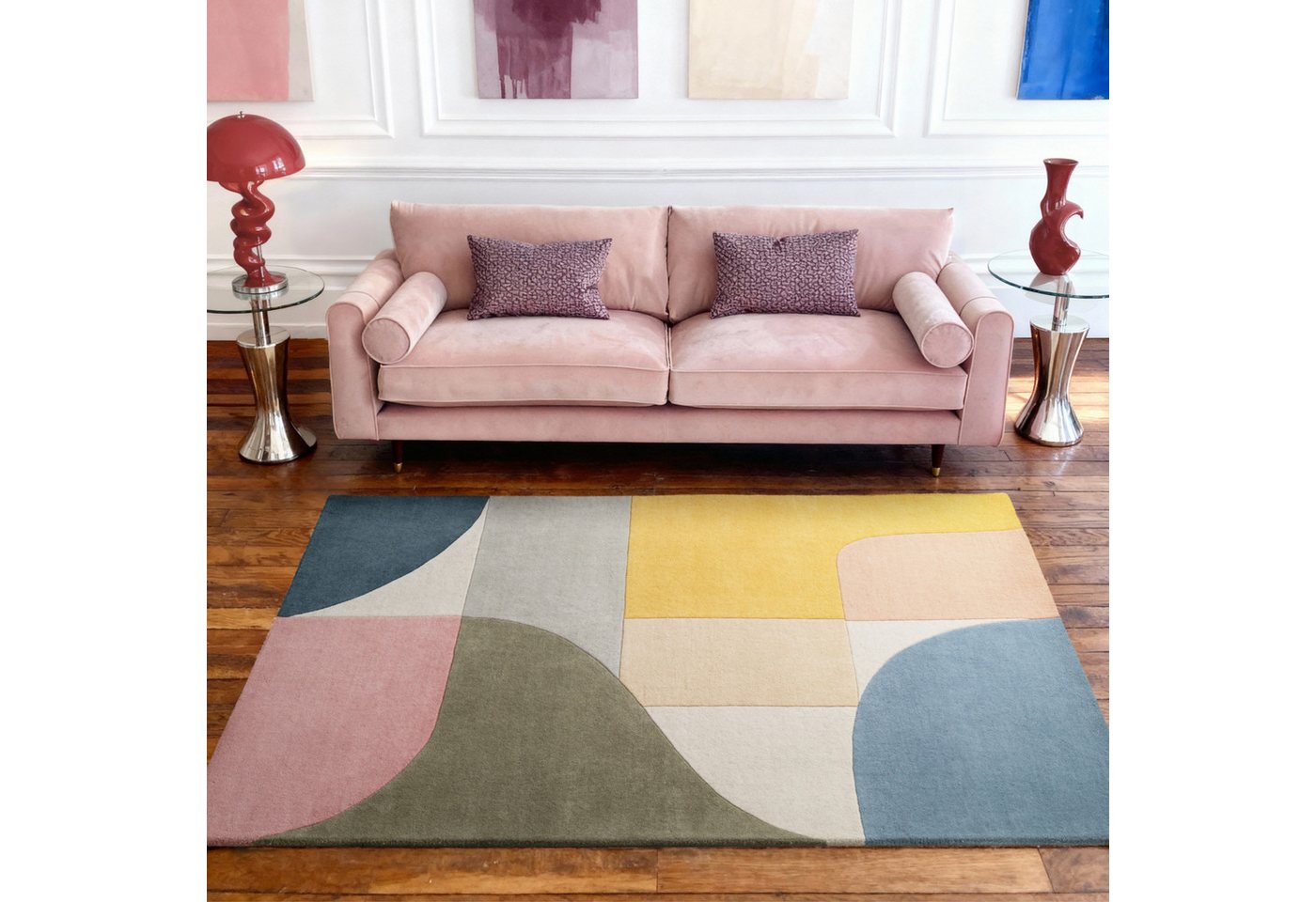Ted Baker Wollteppich Curzon, rechteckig, Höhe: 17 mm, Wolle, Naturteppich, Handgemacht, Wohnzimmer, Schlafzimmer, bunt Bild 2