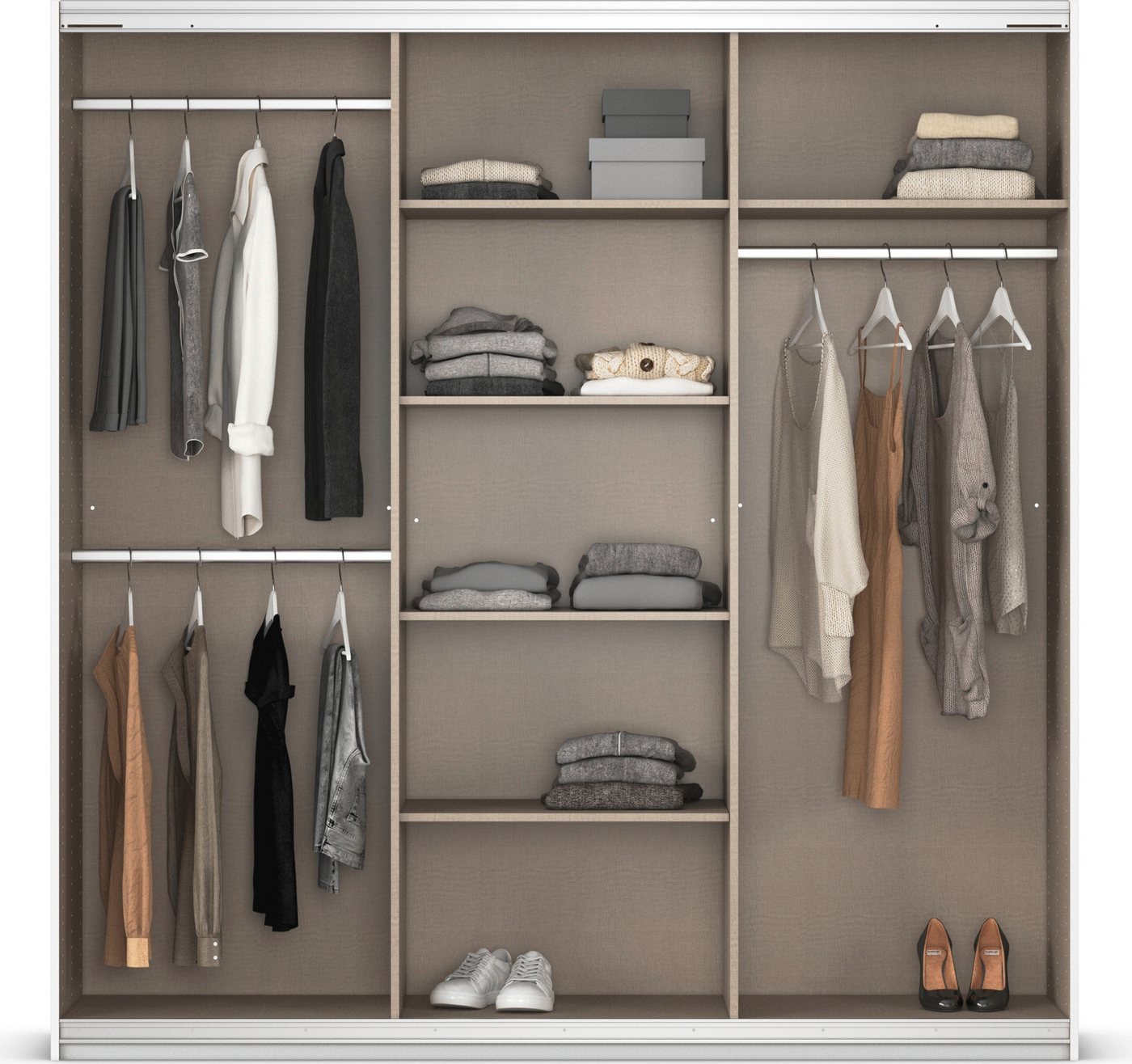 OTTO home Schwebetürenschrank Kleiderschrank Schrank Schlafzimmerschrank Garderobe AGORDO (Breiten 203 cm, Griffe alufarben) Top Innenausstattung, MADE IN GERMANY Bild 2