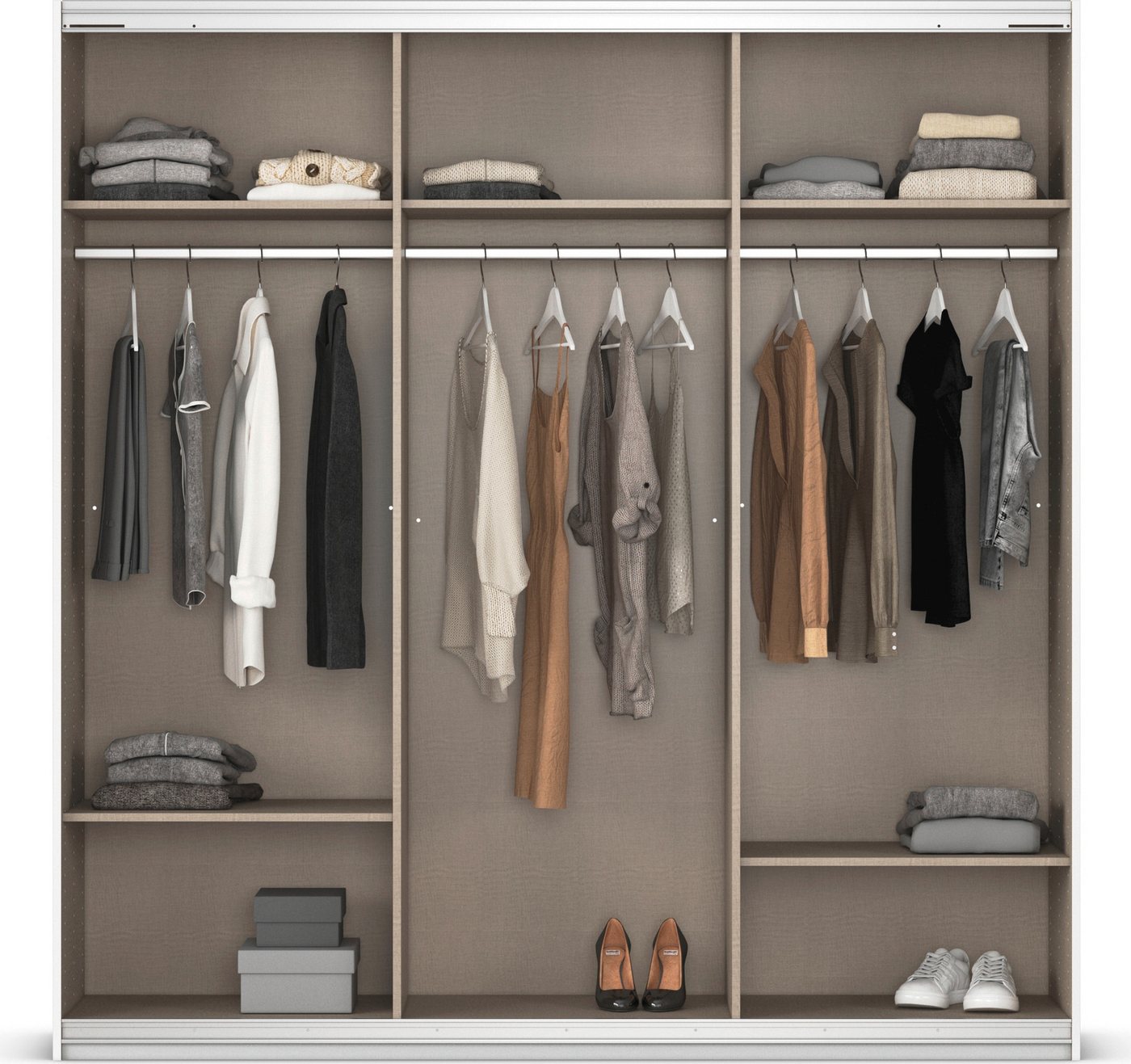 OTTO home Schwebetürenschrank Kleiderschrank Schrank Schlafzimmerschrank Garderobe AGORDO (Breiten 203 cm, Griffe alufarben) Top Innenausstattung, MADE IN GERMANY Bild 5