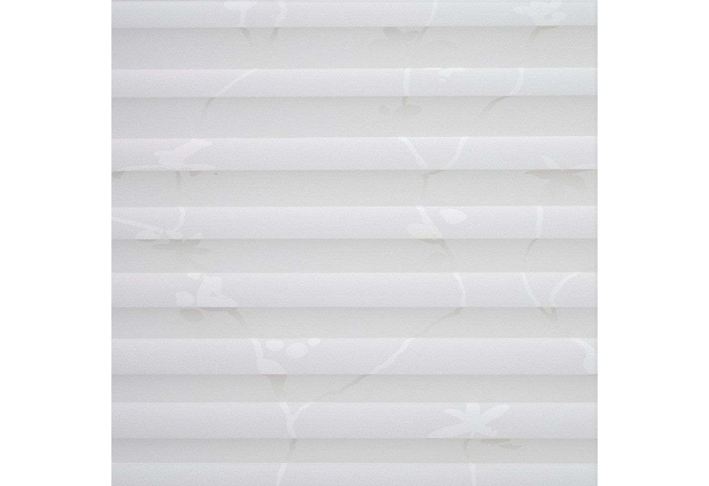 Liedeco Plissee Klemmfix-Plissee Ranke grau, Crunsh-Optik, ohne Bohren, Lichtschutz, Lichtschutz, ohne Bohren, verspannt, Klemmfix, Klemmfix-Plisse mit floralem Druck Bild 5