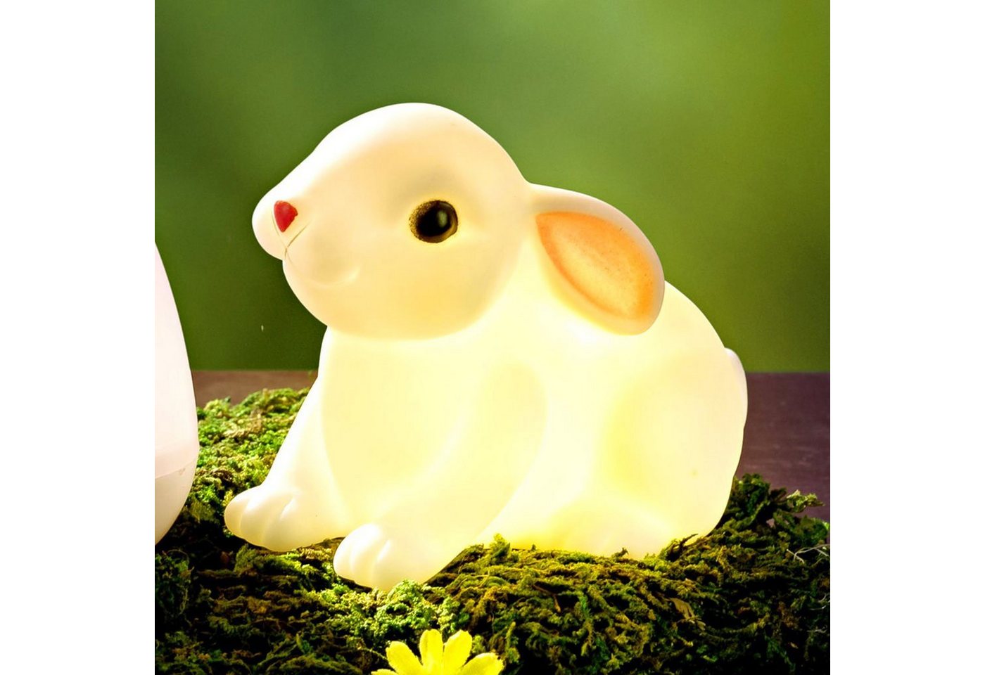 HAC24 LED Nachtlicht 2er Set LED Schneehasen mit Kind Nachtlicht Hase Deko Lampe Leuchte, LED fest integriert, Warmweiß, Batteriebetrieben
