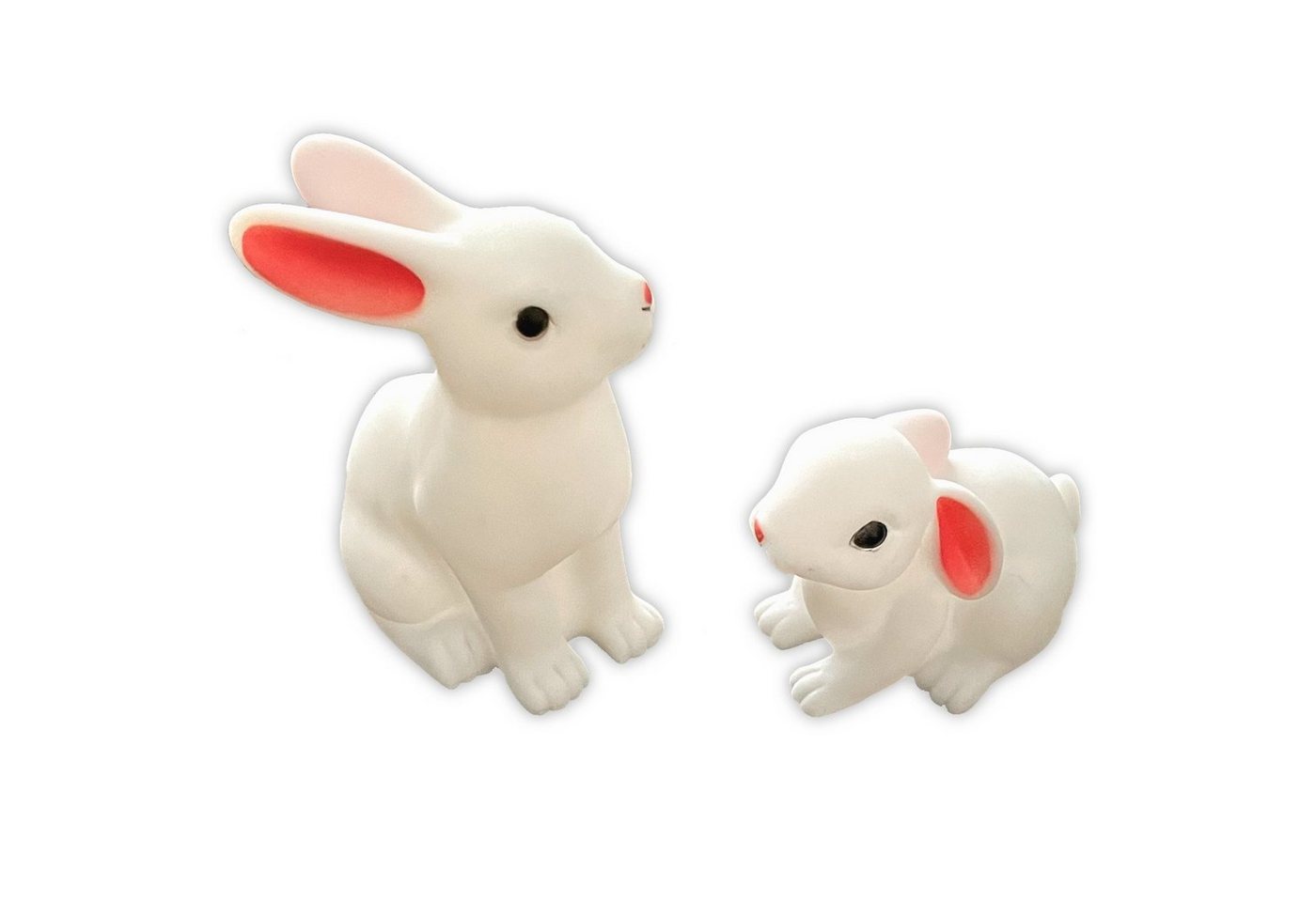 HAC24 LED Nachtlicht 2er Set LED Schneehasen mit Kind Nachtlicht Hase Deko Lampe Leuchte, LED fest integriert, Warmweiß, Batteriebetrieben Bild 2