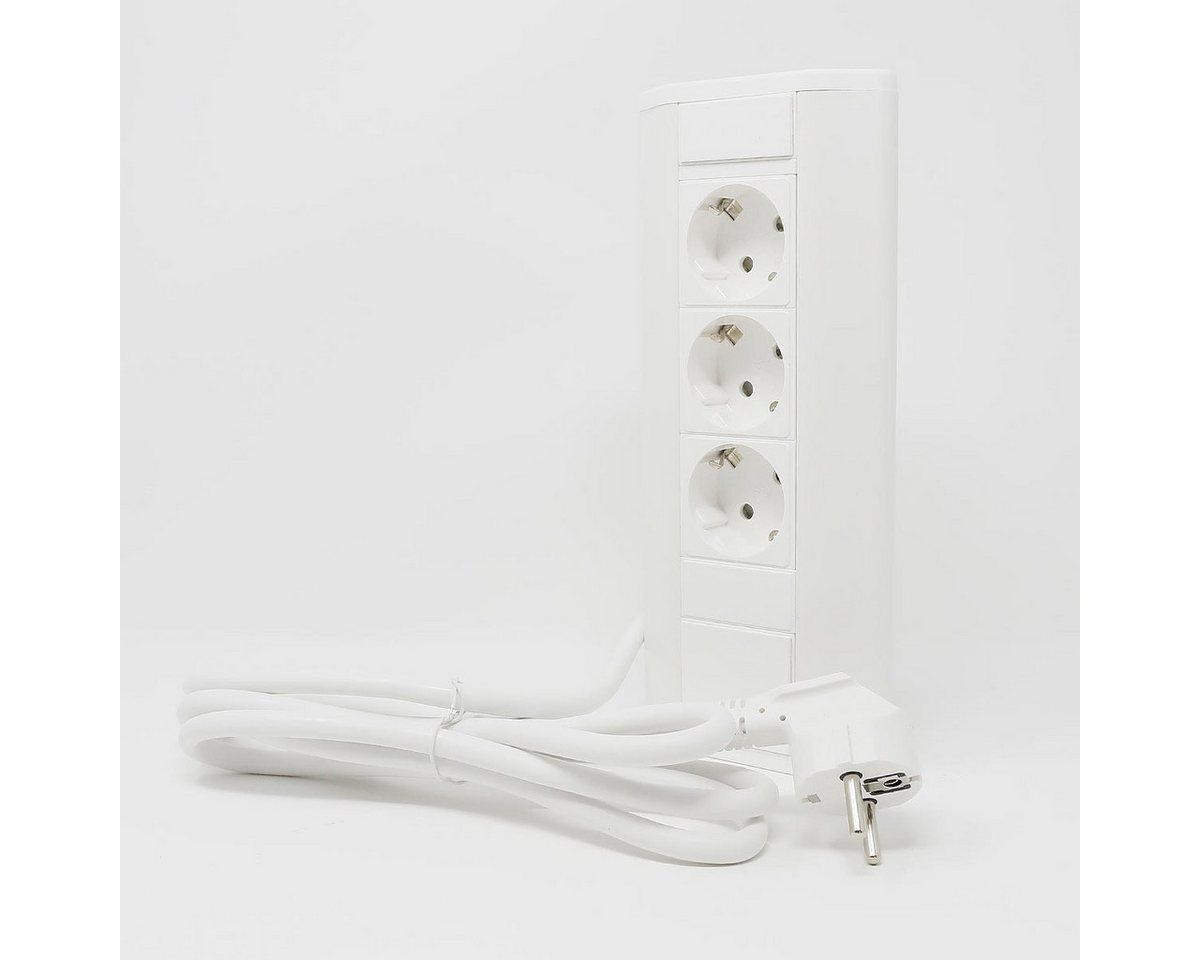 world-trading-net 3-fach Ecksteckdose weiß, 1,8m Kabel mit Stecker Steckdosenleiste