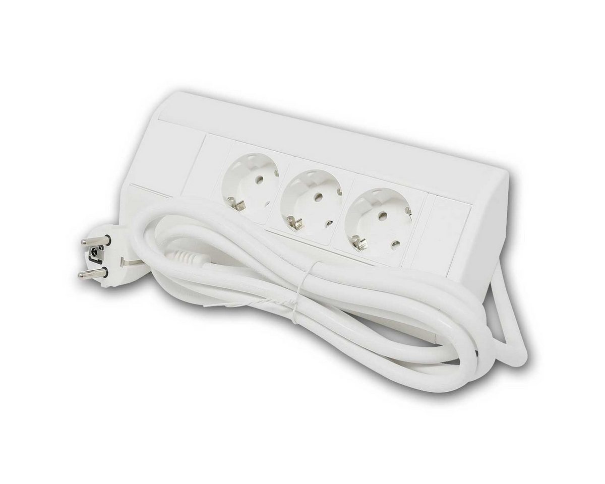 world-trading-net 3-fach Ecksteckdose weiß, 1,8m Kabel mit Stecker Steckdosenleiste Bild 3