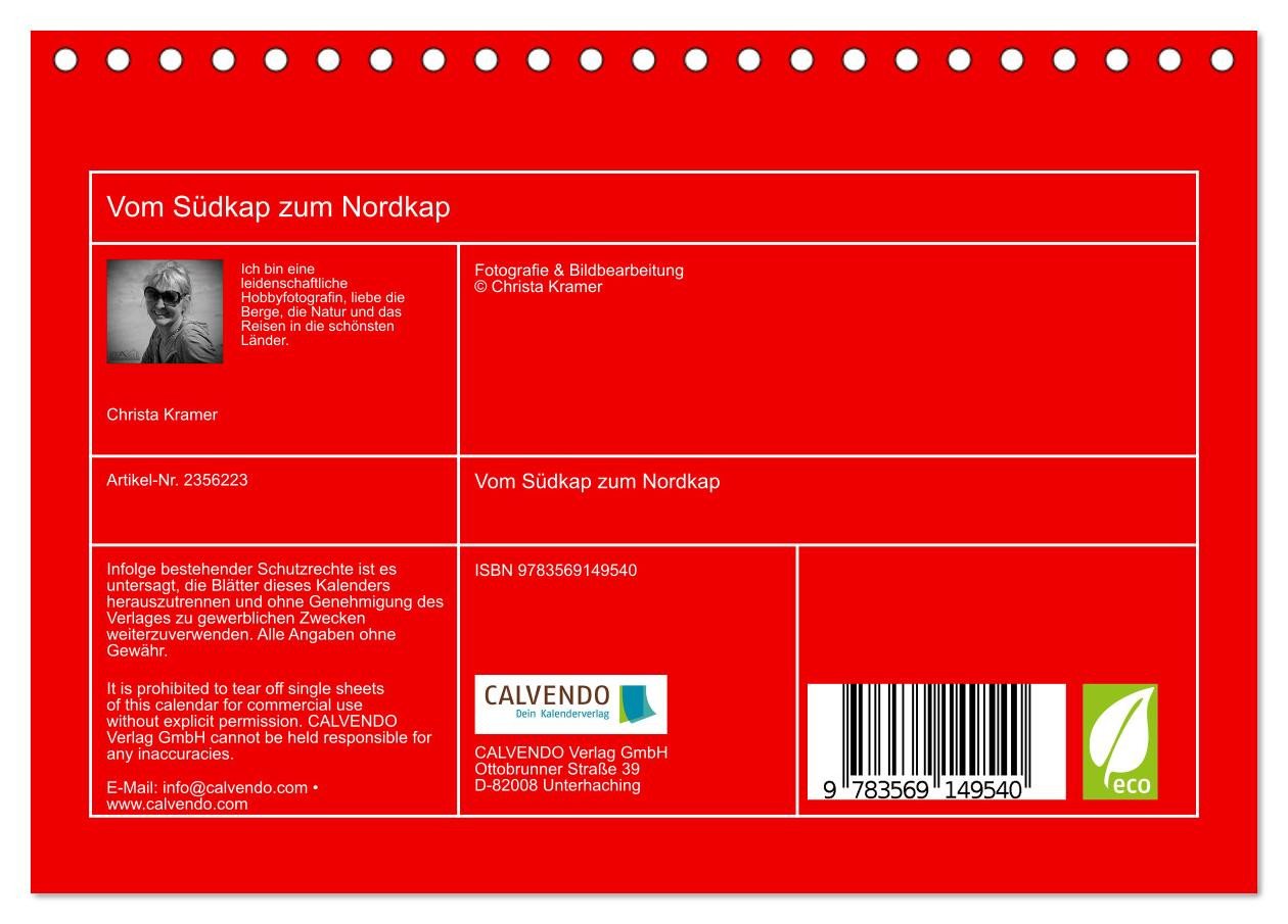 CALVENDO Wandkalender Vom Südkap zum Nordkap (Tischkalender 2027 DIN A5 quer), CALVENDO Mona Bild 3