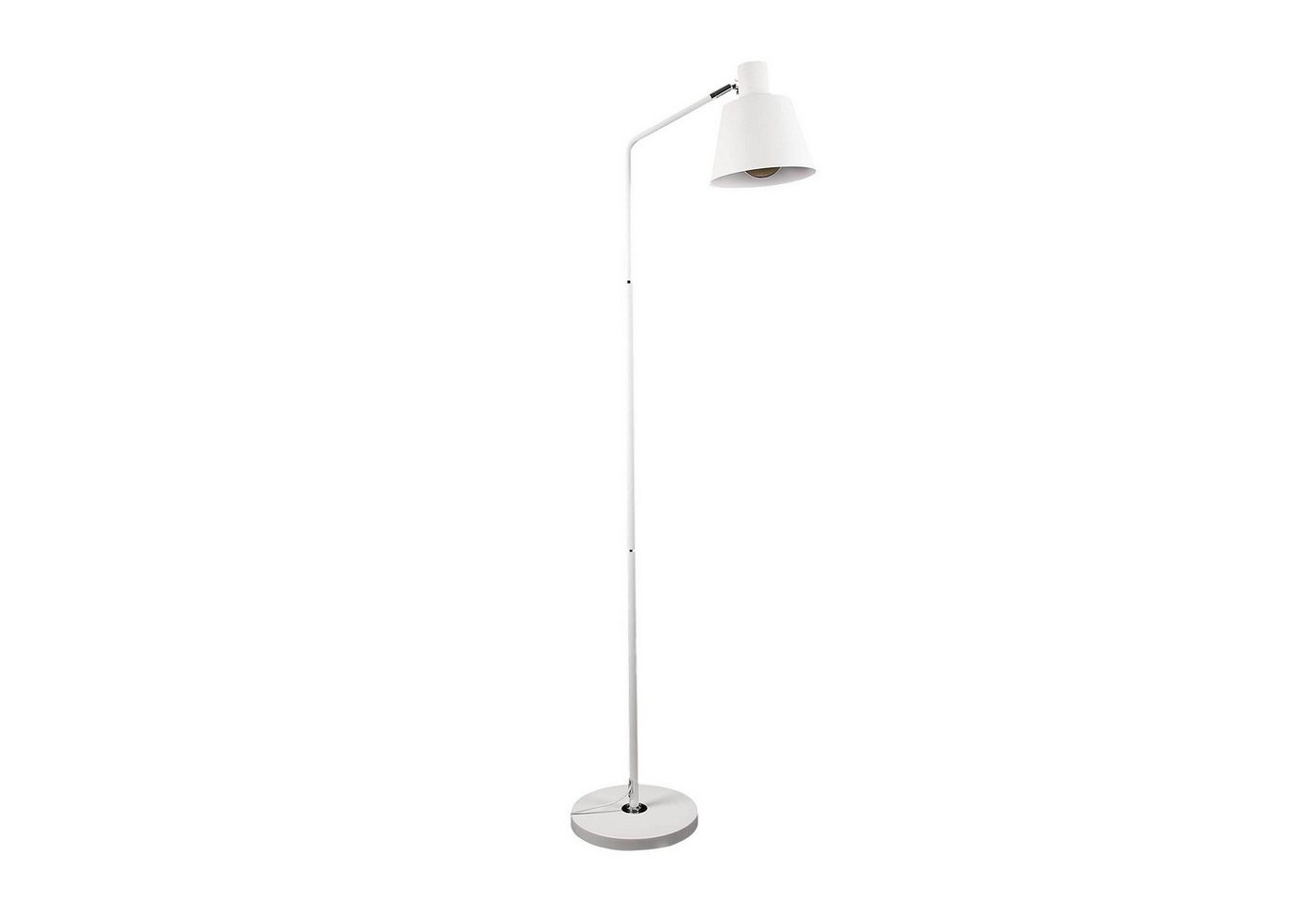 ZMH Stehlampe Weiß, E27-Fassung, maximal 40W, verstellbarer Lampenkopf, Höhe 166 cm, ohne Leuchtmittel, Keine Lichtquelle, eignet sich für Wohnzimmer und Schlafzimmer