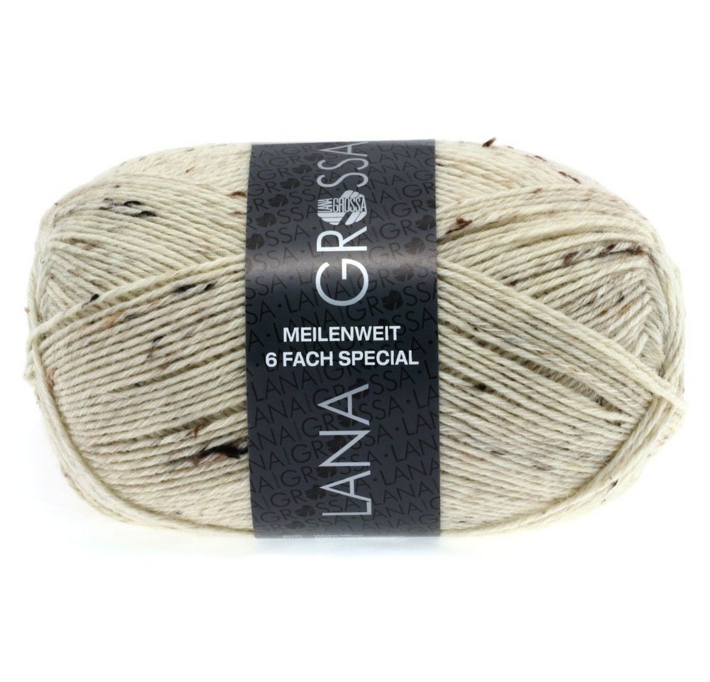 LANA GROSSA Meilenweit 6-fach 150g Tweed Häkelwolle, 390 m