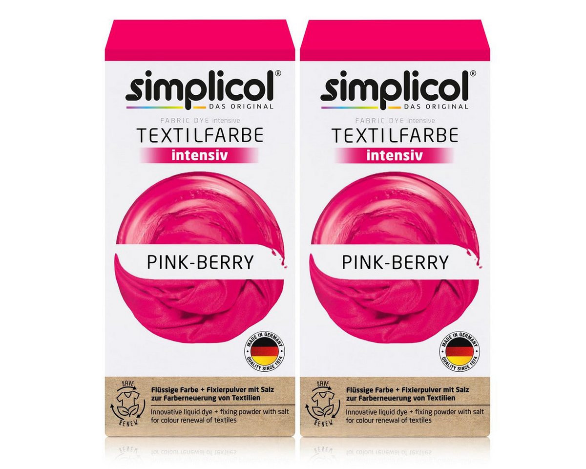 simplicol Textilfarbe Simplicol Textilfarbe intensiv Pink-Berry Flüssigfarbe, Fixierer (2er Bild 3