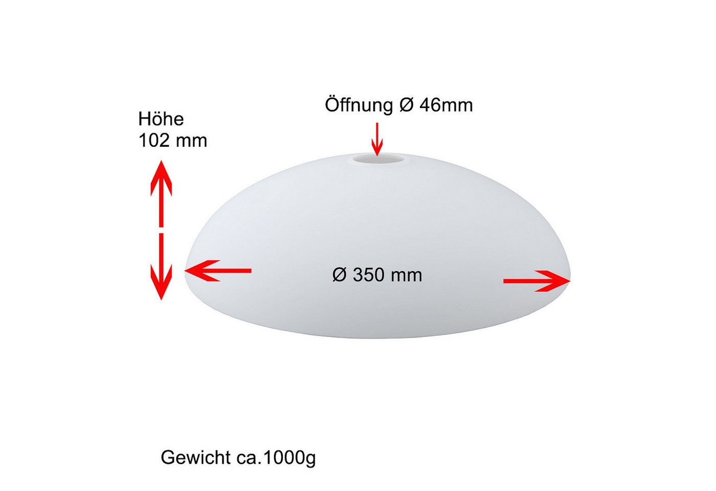 Home4Living Lampenschirm Lampenglas Ersatzglas Glasschirm Ø350mm weiss matt E27, Dekorativ