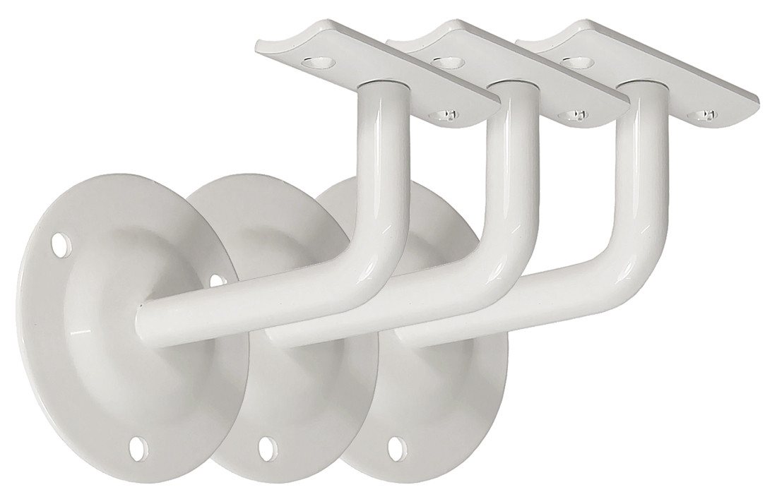 Häusler Onlinehandel GmbH Brüstungsgeländer Handlaufhalter Set 1 Stück HLH 1103 Weiss gewölbte Auflage Bild 2