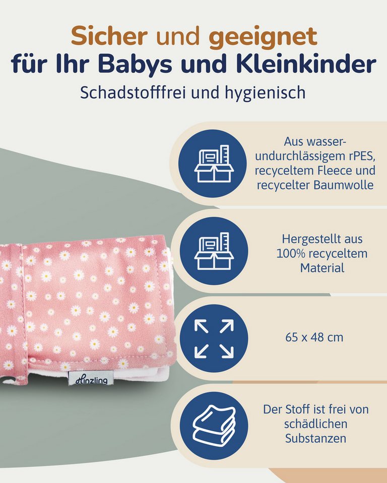 Hinzling Wickelauflage Baby Wickelunterlage für unterwegs – moderne Wickeltisch Auflage