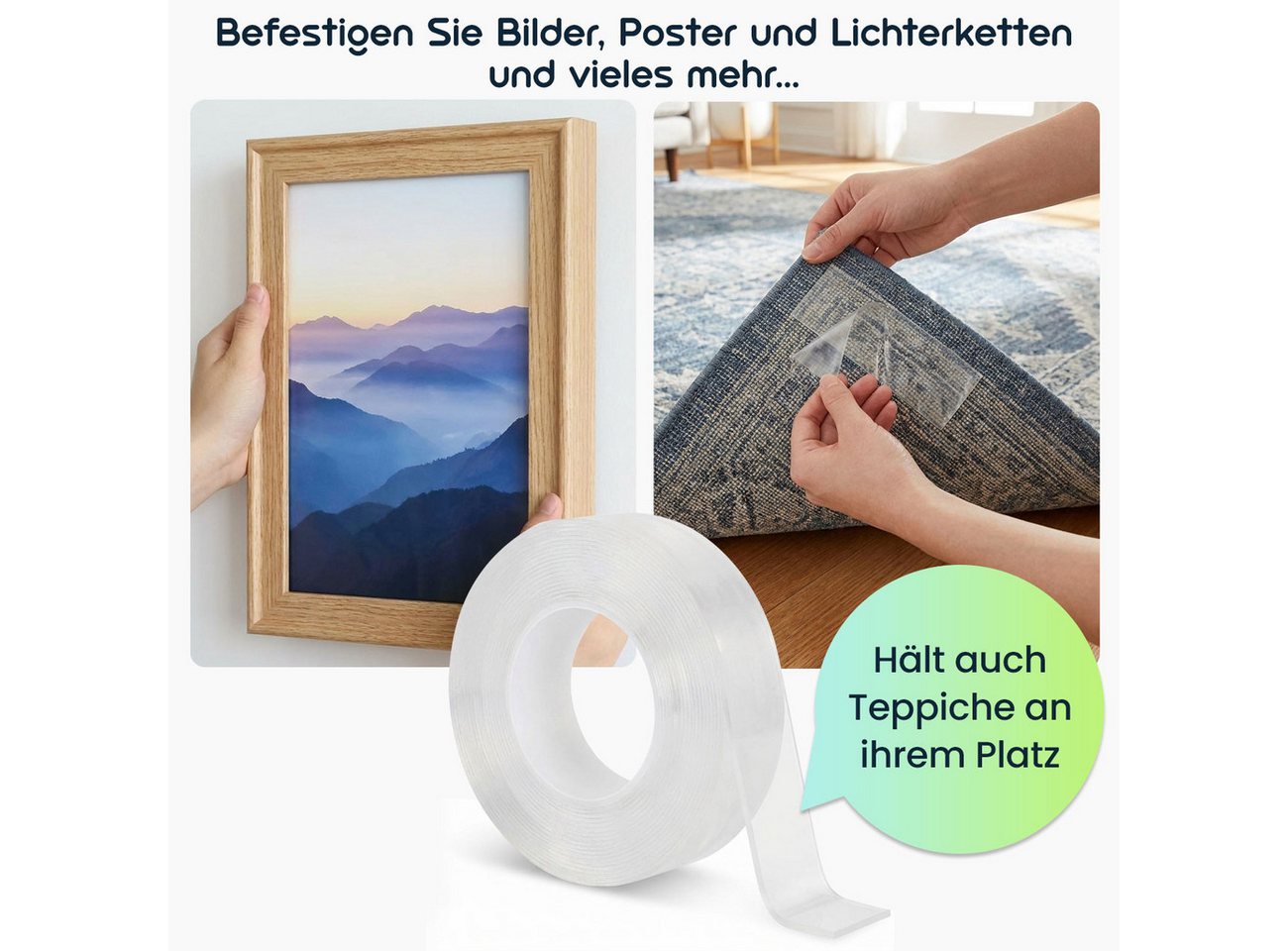 shop'n smile ideoon Klebeband Transparentes Nano Klebeband, L 5 m x B 10 mm (2-St) 5m x 10mm Bild 3