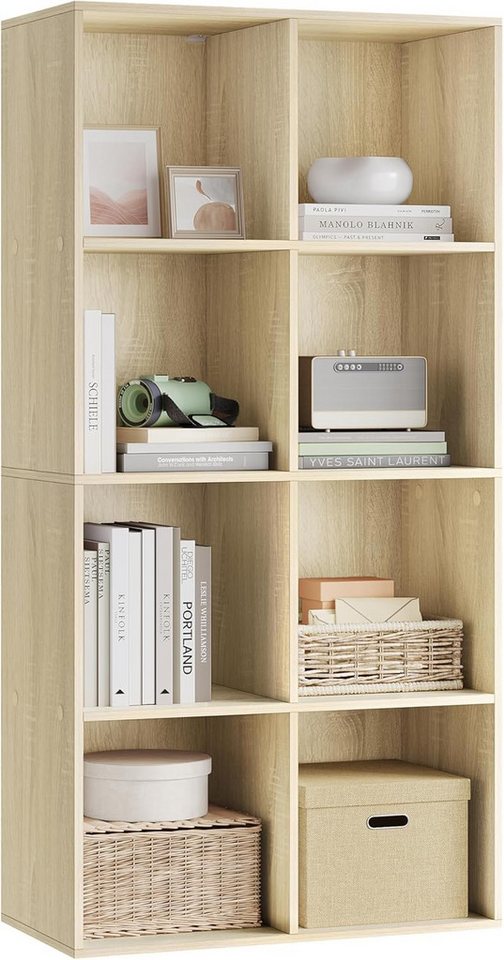 Woltu Bücherregal, 1-tlg., Würfelregal 8 Fächer aus MDF, Kippschutz Bild 2