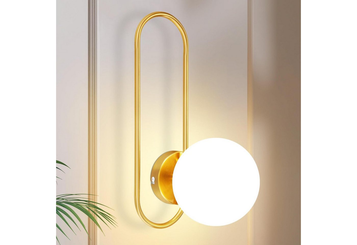 ZMH Wandleuchte innen Gold Vintage Glas E27/E14 Wandlampe Schlafzimmer Flur, ohne Leuchtmittel, E14-Fassung,Metall & Glas, max. 40 W,1-flammig Bild 3