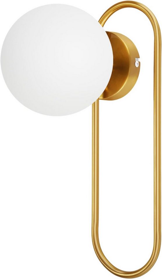 ZMH Wandleuchte innen Gold Vintage Glas E27/E14 Wandlampe Schlafzimmer Flur, ohne Leuchtmittel, E14-Fassung,Metall & Glas, max. 40 W,1-flammig Bild 4