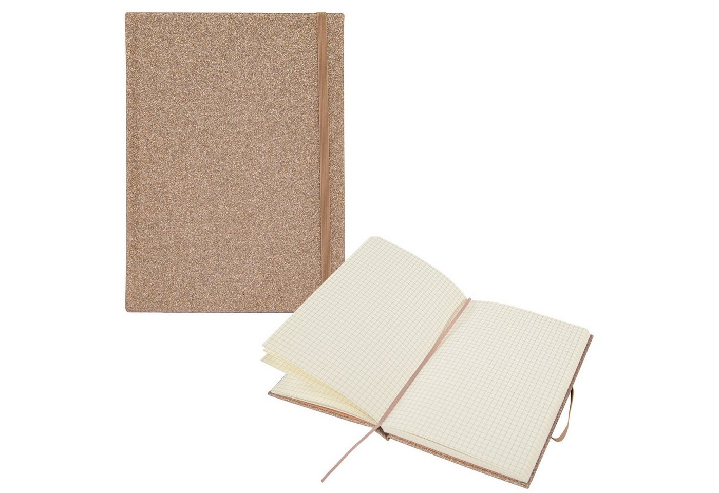 Idena Notizbuch Notizbuch Glitter champagner - kariert, 100 g/m² Bild 3