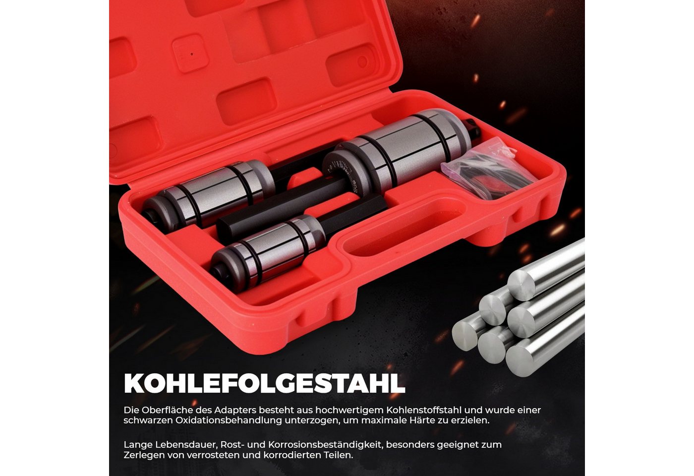 BlingBin Montagewerkzeug 3-teiliges Rohr-Erweiterungswerkzeug-Set, 1/18 Zoll bis 8,9 cm, B: 17 cm, L: 28 cm, (3er Set, 3-tlg), Endrohr-Expander, kompatibel mit den meisten Fahrzeugen und LKWs
