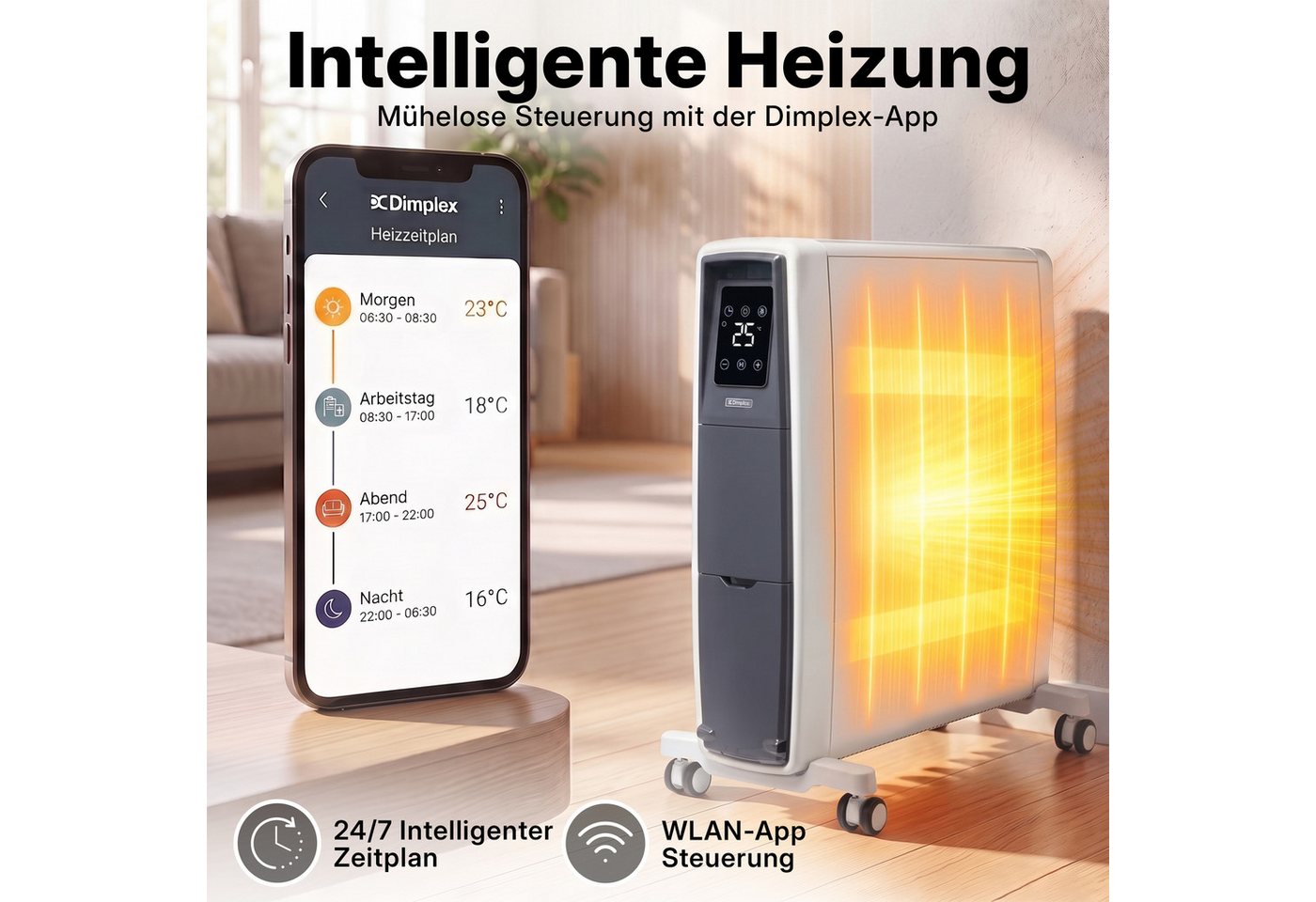 Dimplex Elektro-Heizkörper Dimplex FUTURAD Ölfreier Radiator 2000 W, Elektroheizkörper mit App, 6 Bild 3