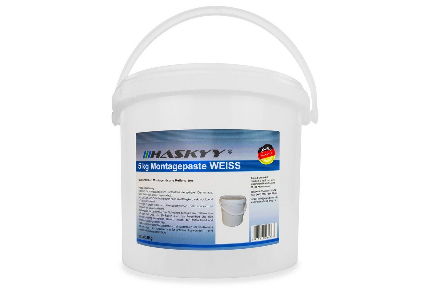 HASKYY Montagepaste Reifenmontage Paste 5kg Weiss Montagepaste Montagewax Reifenmontapaste Bild 3