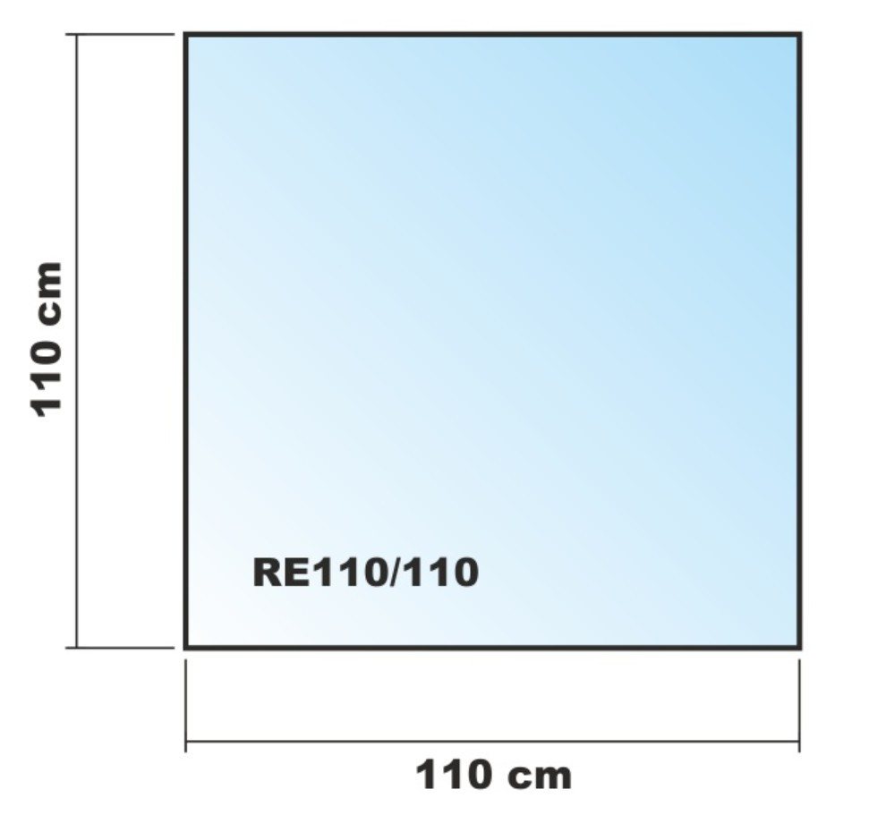 ECOfoxx Bodenschutzplatte Quadrat 110x110cm - Funkenschutzplatte mit Dichtlippe, Form: Quadrat, mit Silikondichtung (zur Selbstmontage), Klarglas 1100x1100mm Bild 2