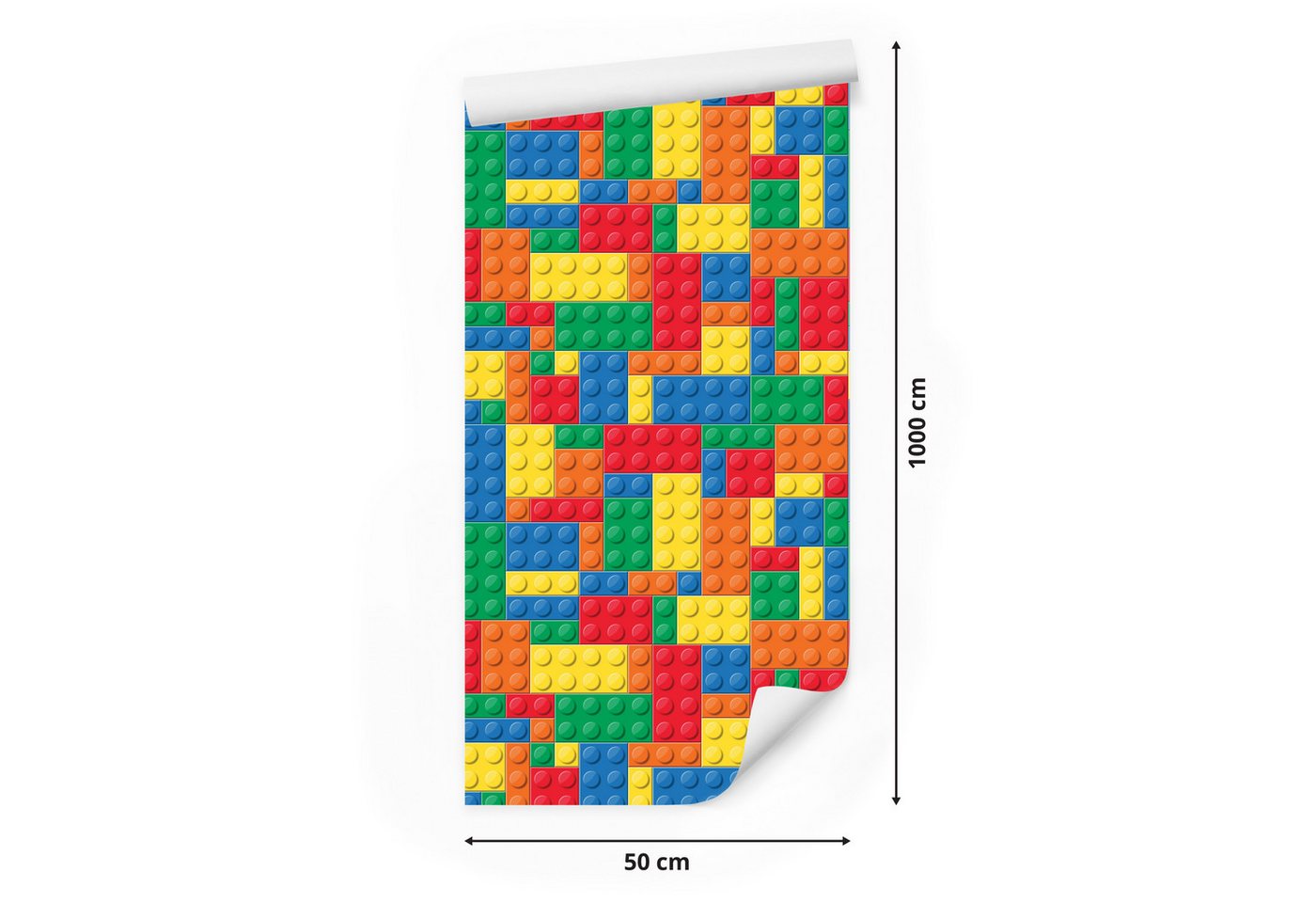Muralo Vliestapete Wandtapete Kinderzimmer – Fototapete Vlies 0,50 x 10 m, bedruckt, Bunte Bausteine, Rolle 0,50 x 10 m, Vlies 130 g/m² Bild 5