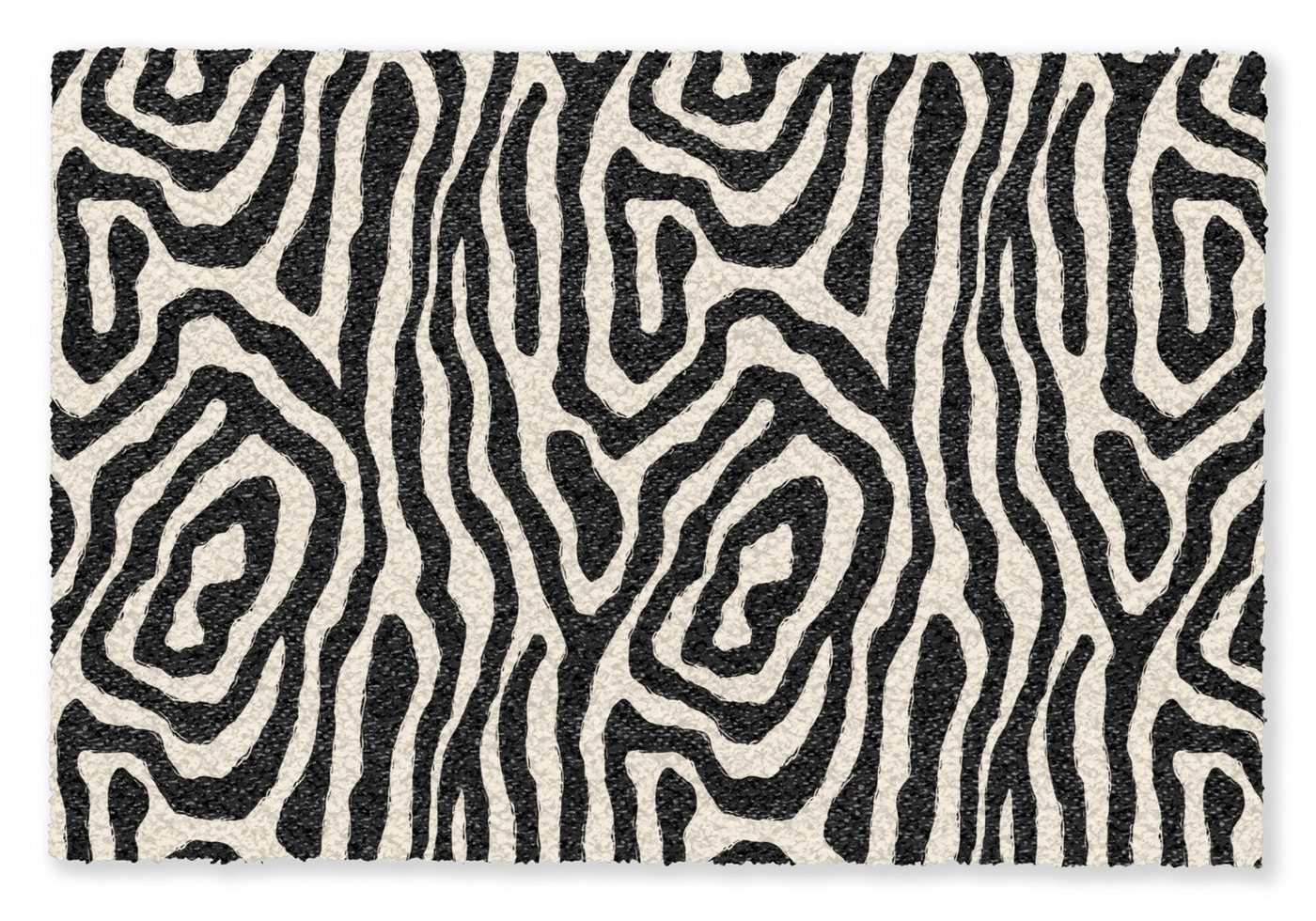 MuchoWow Fußmatte Zebra – Schwarz – Abstrakt, Rechteckig, innen Schmutzfangmatte, Tür, Schmutzfänger Flur, Teppich 60x40 cm Bild 5