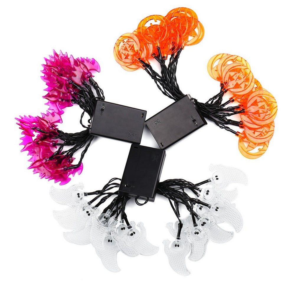 Bomiclss LED-Lichterkette Halloween Lichterkette Batterie Halloween Led Dekoration, für Außen Innen Halloween Garden Deko Bild 4