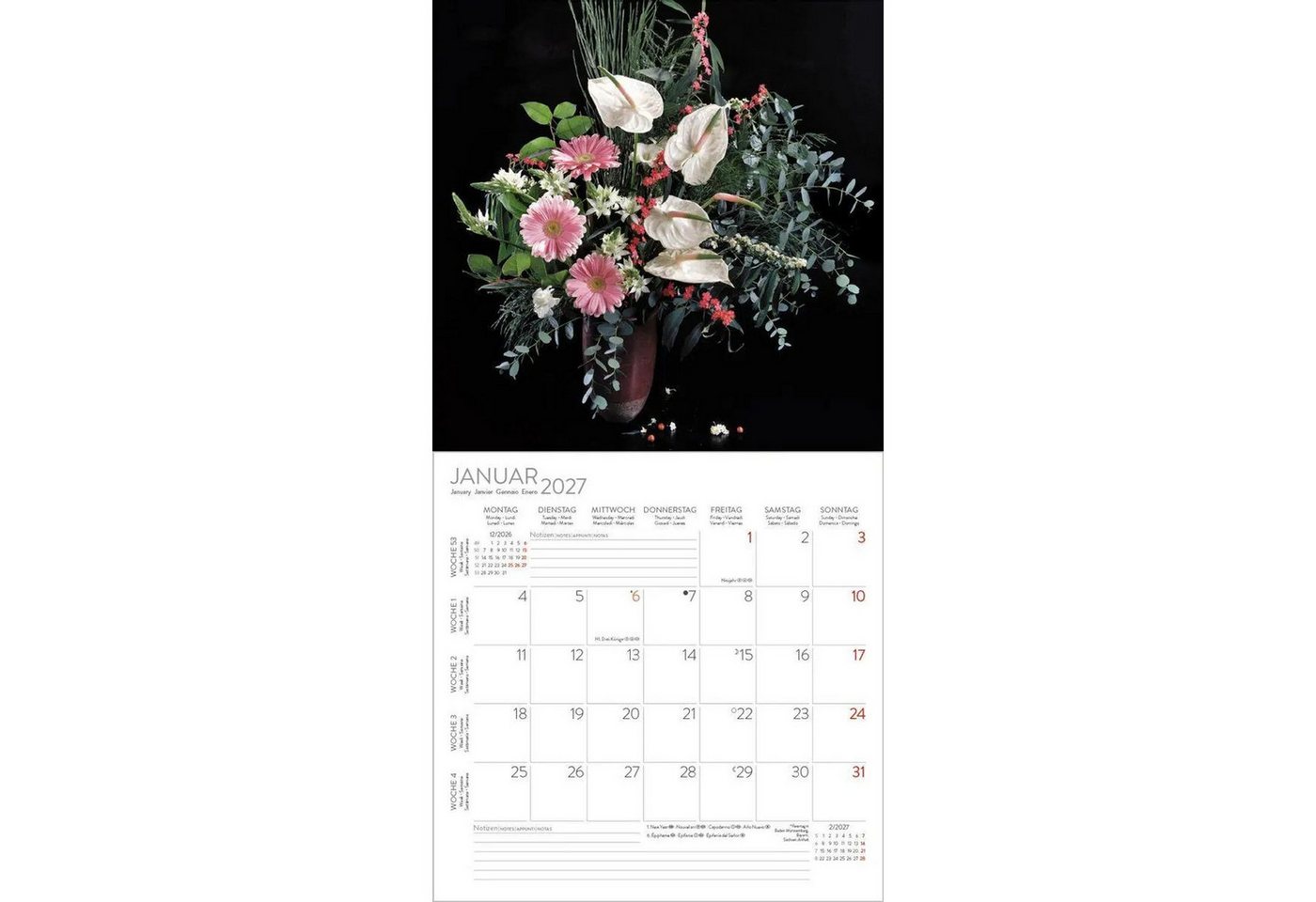 Korsch Verlag Wandkalender Flowers 2027 Bild 5