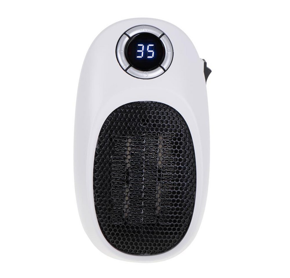 Adler Heizlüfter AD 7749 Steckdosenheizung Steckdosenheizlüfter, kleine Mini Elektro Heizung Display Timer weiß Camping