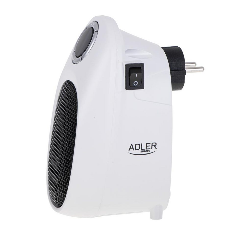 Adler Heizlüfter AD 7749 Steckdosenheizung Steckdosenheizlüfter, kleine Mini Elektro Heizung Display Timer weiß Camping Bild 2
