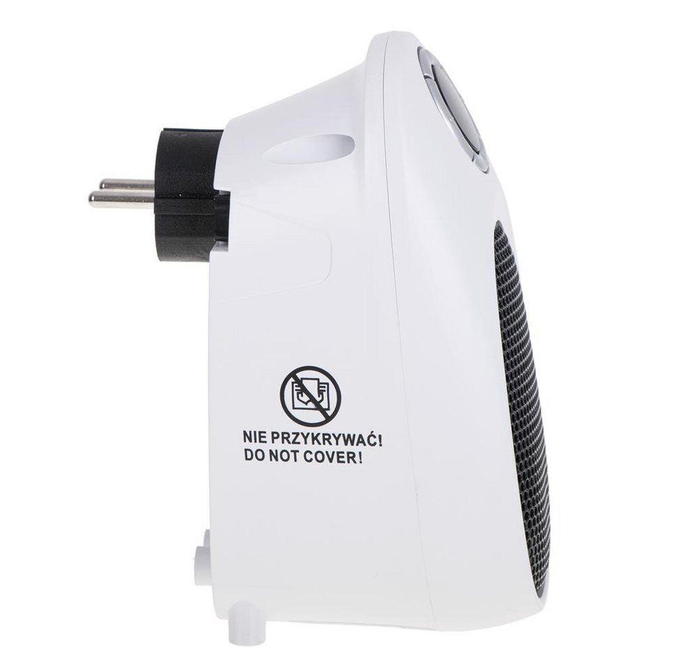 Adler Heizlüfter AD 7749 Steckdosenheizung Steckdosenheizlüfter, kleine Mini Elektro Heizung Display Timer weiß Camping Bild 5