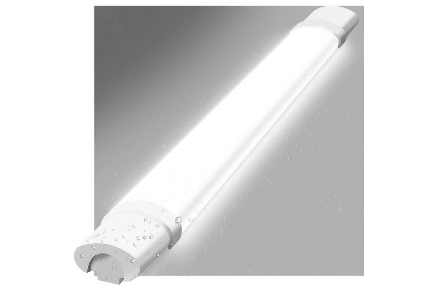 Nettlife Deckenleuchte LED Außenleuchte 90CM Led Röhre 24W Kellerlampe 5000K, LED fest integriert, Werkstattlampe Kellerlampe für Garage, Bad, Büro, Keller, Werkstatt