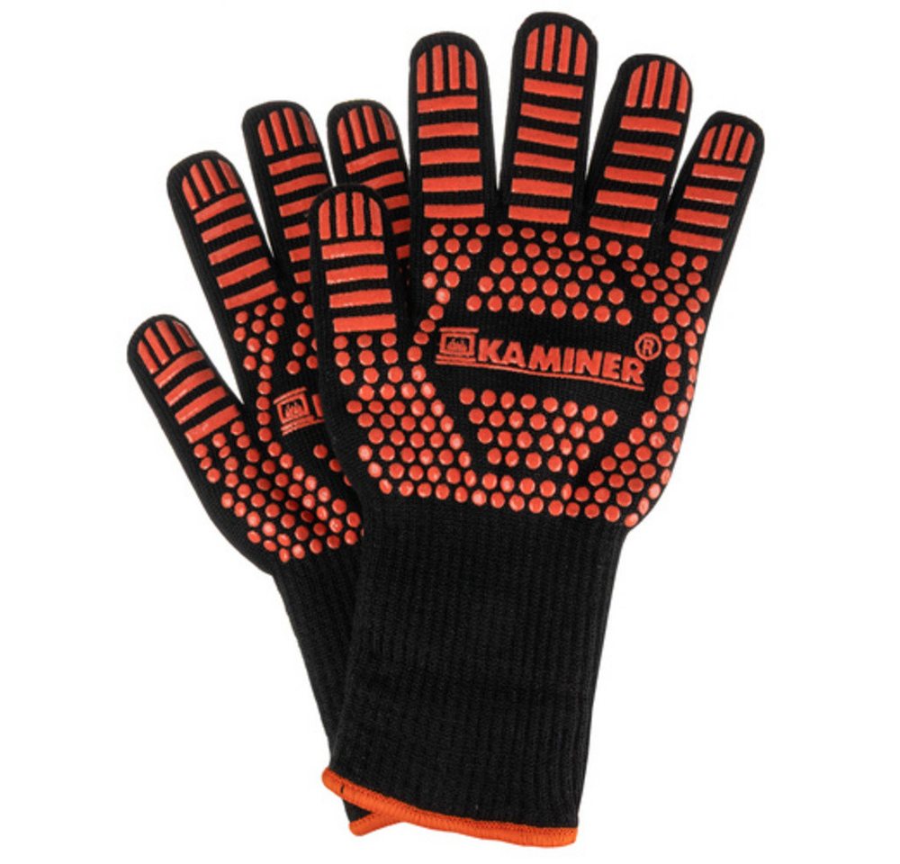 Kaminer Grillhandschuhe Hitzebeständige Handschuhe, (Spar-Set, hitzebeständig), Perfekt für Grill, Kamin, Backofen oder Lagerfeuer Bild 2