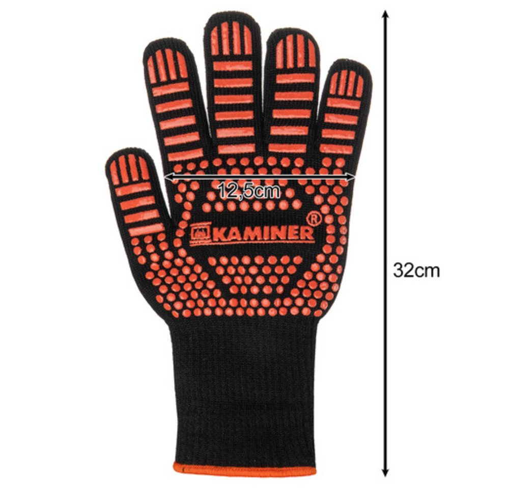 Kaminer Grillhandschuhe Hitzebeständige Handschuhe, (Spar-Set, hitzebeständig), Perfekt für Grill, Kamin, Backofen oder Lagerfeuer Bild 5