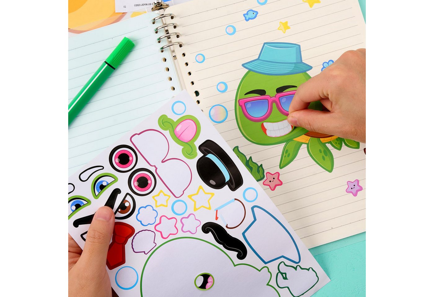 JOYIN Sticker JOYIN 24 PCS 15.2 * 22.8cm, Make-a-Gesicht Aufkleber Blätter Bild 4