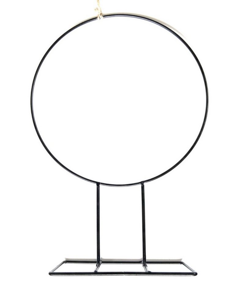 INNA-Glas Deko-Ringe Deko Ring FREYDIS, mit Fuß, schwarz, 60cm, Ø48cm