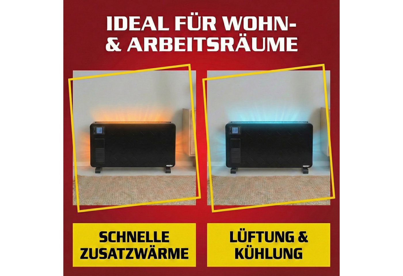 Hecht Konvektor 3623 bis 2300 W mit Thermostat und Timer, 2300 W, einstellbare Leistung, Überhitzungsschutz Bild 2