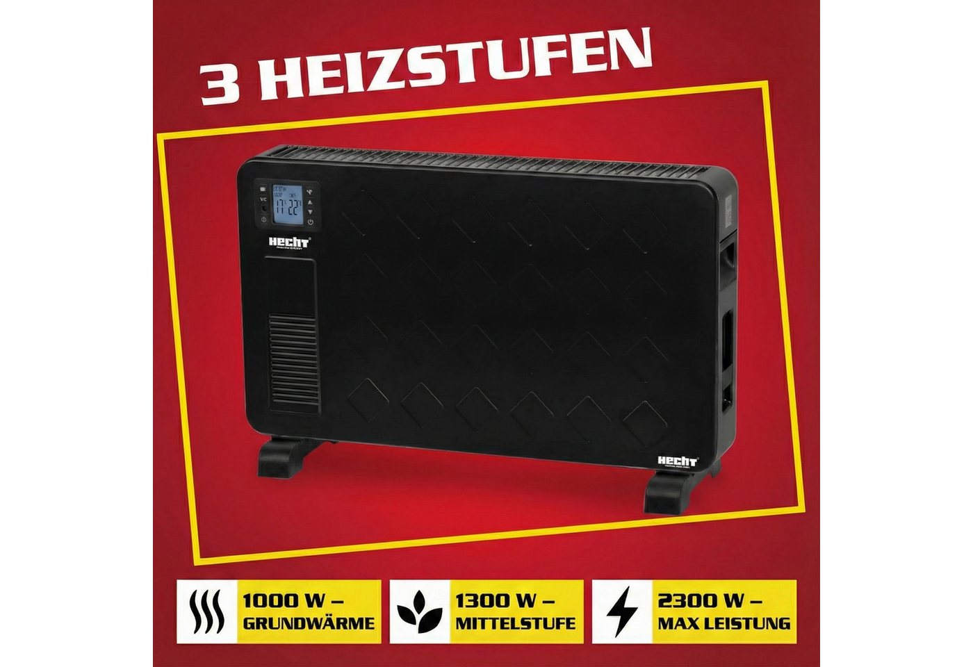 Hecht Konvektor 3623 bis 2300 W mit Thermostat und Timer, 2300 W, einstellbare Leistung, Überhitzungsschutz Bild 4