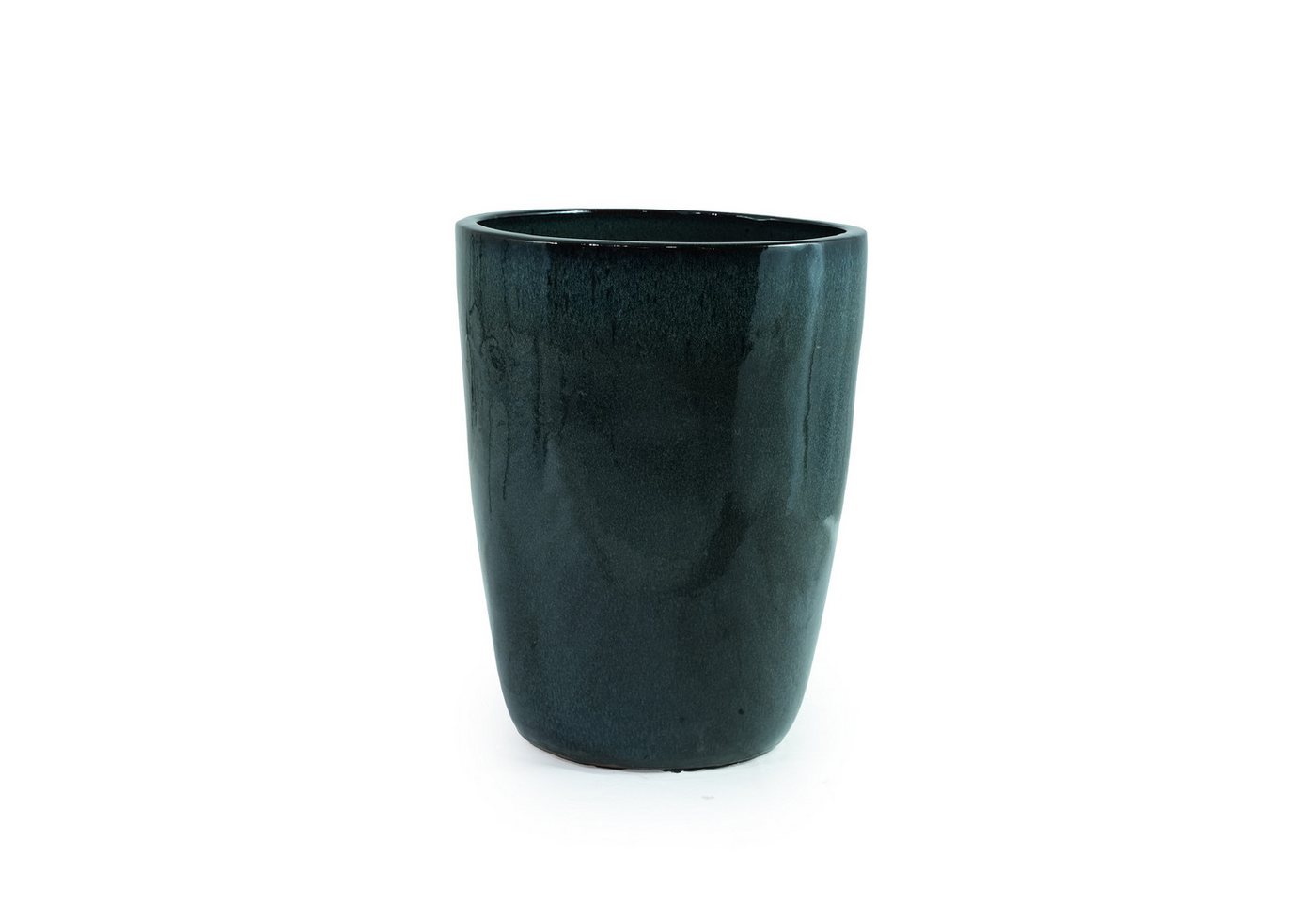 Rolipo Blumentopf Keramik Pflanztopf frostsicher für Garten Balkon Ø38,5cm Blumentopf (1 St), atmungsaktiv für Innen, glänzendes Moosgrün-Verlaufsglasur Bild 3