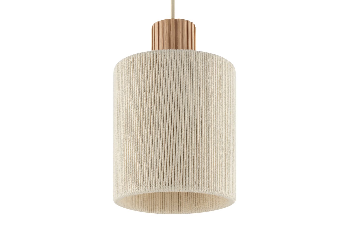 Lightbox Pendelleuchte, ohne Leuchtmittel, Pendelleuchte, Höhe 150cm, Ø 40cm, 3 x E27 Fassung, Textil/Holz, beige Bild 4