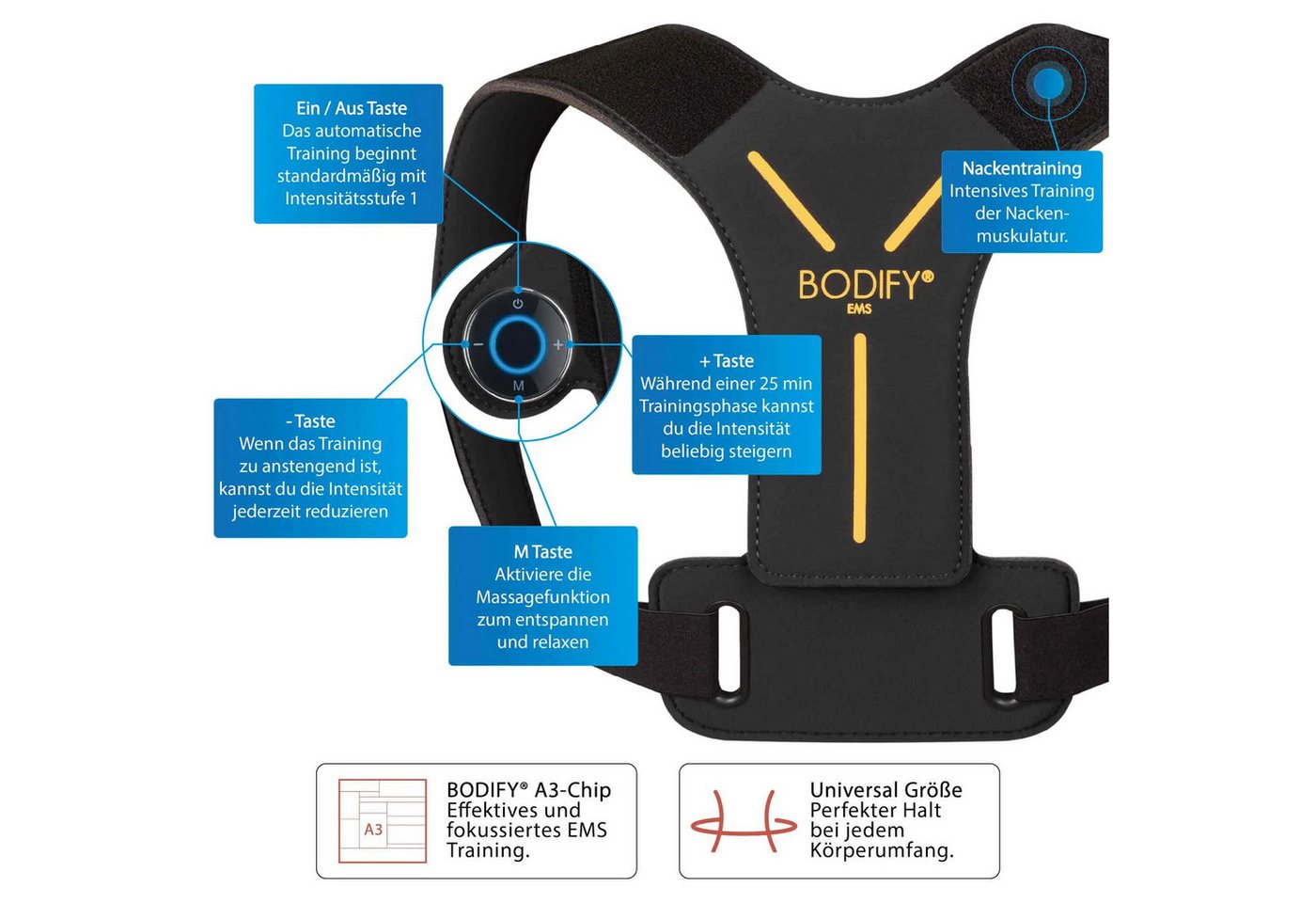 BODIFY EMS-Gerät Nackentrainer Pro - Gezielte Stimulation der Nacken Muskulatur Bild 3