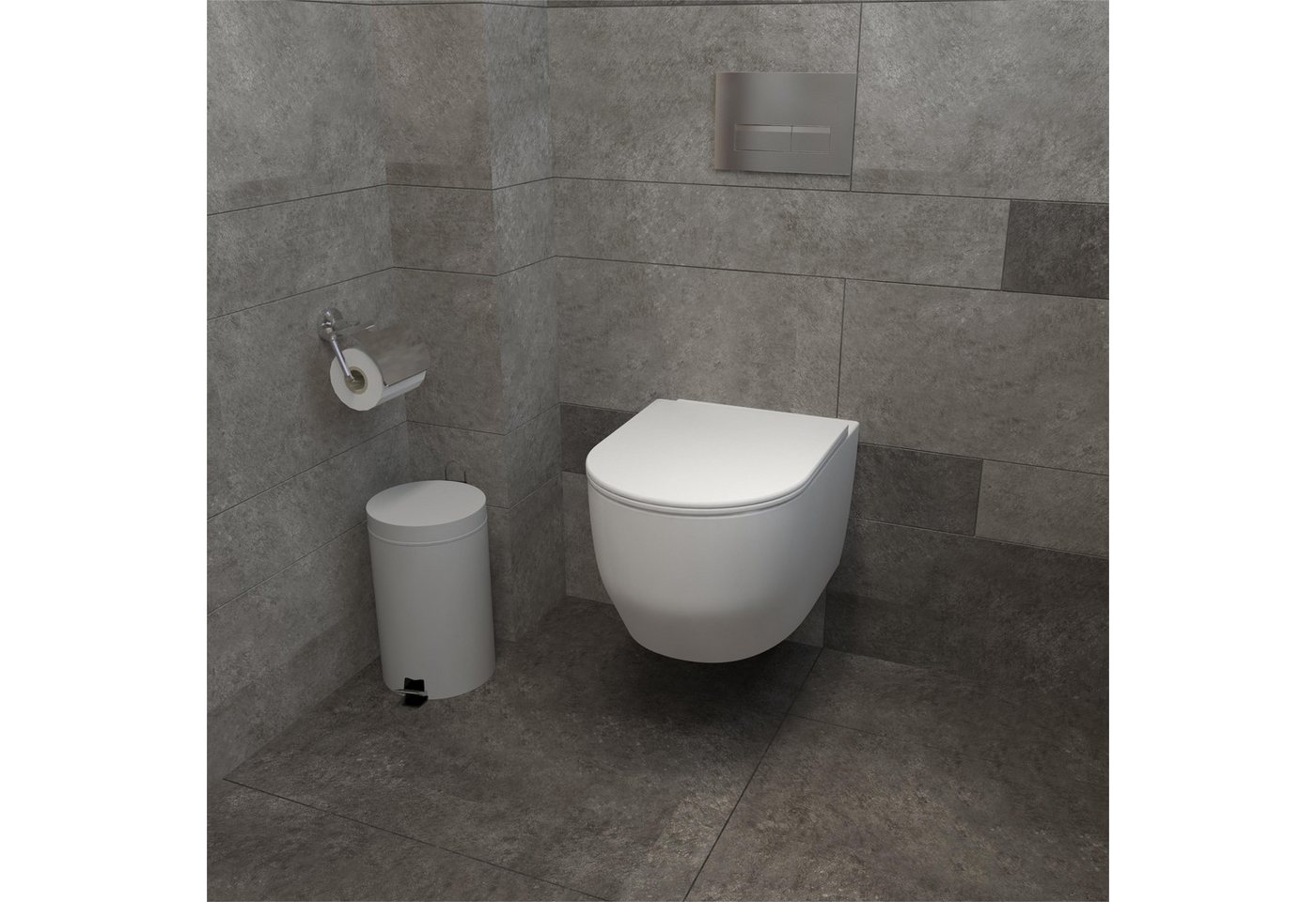 duschspa Tiefspül-WC hänge wc spülrandlos Kloschüssel wand wc Soft Close Toilette Weiß Bild 3