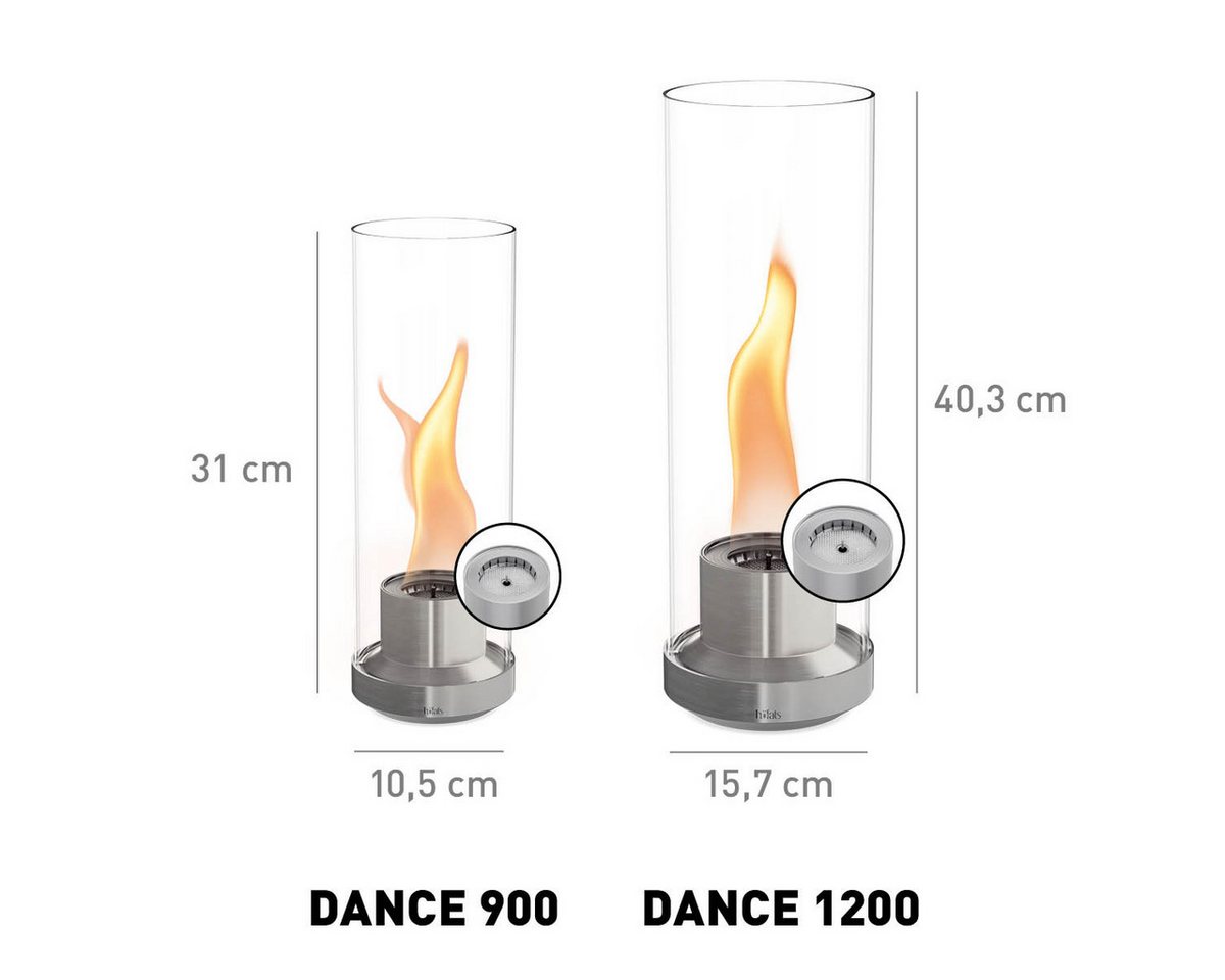 höfats Tischfeuer DANCE 900, 1200 (Bioethanol Tischkamin für Indoor & Outdoor, bis zu 4,5 h Brenndauer), sichtbare Flamme auch bei Tageslicht